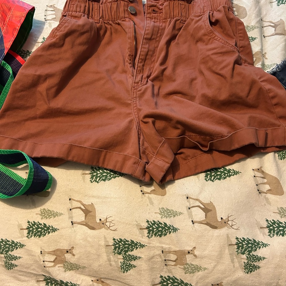 Women’s orange high rise shorts